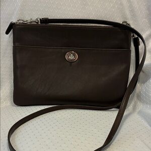 Coach Legacy Turnlock Crossbody In Chocolate Brown